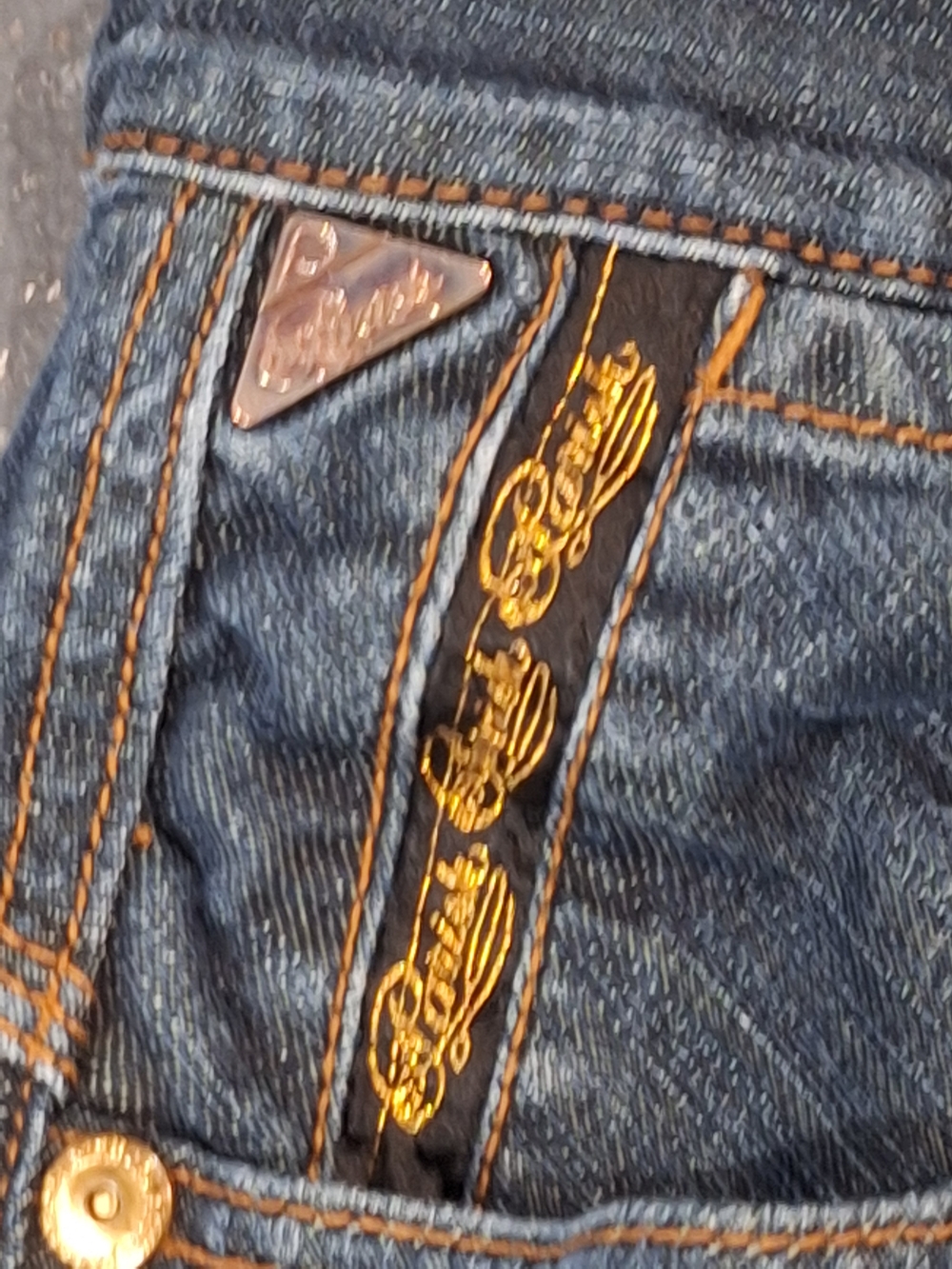 Parish Men's Straight-Leg Denim Jeans in Blue Flap Pocket Leather.Read.see Pocke - Picture 6 of 16